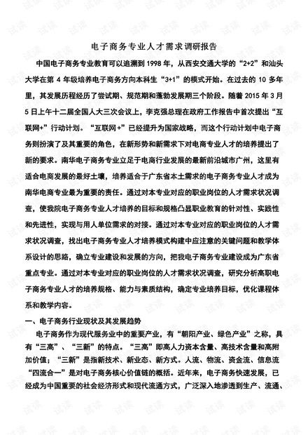 专业实践报告电子商务与